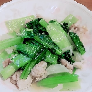 小松菜と豚肉の中華炒め！